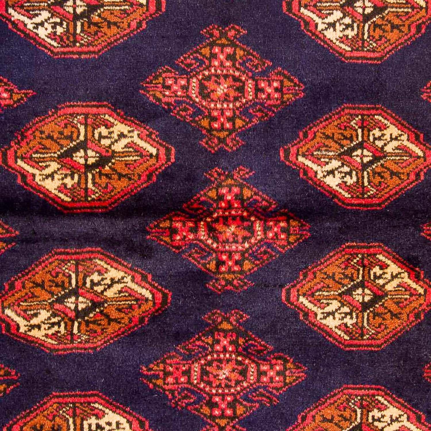 Alfombra Turkaman - 135 x 103 cm - azul oscuro