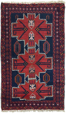 Alfombra Belutsch - 122 x 77 cm - rojo