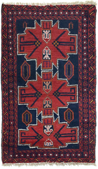 Alfombra Belutsch - 122 x 77 cm - rojo