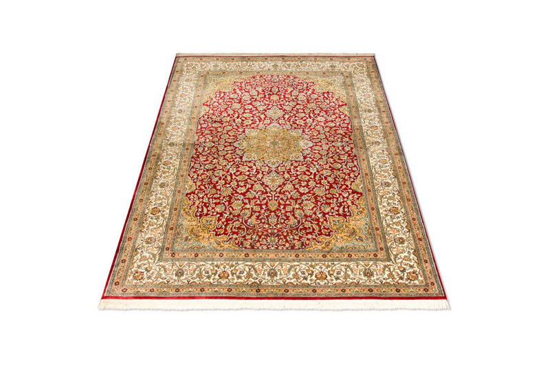 Alfombra de seda - Seda de Cachemira - 216 x 153 cm - rojo