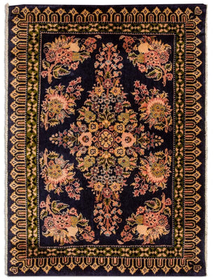 Alfombra persa - Keshan - 98 x 70 cm - azul oscuro