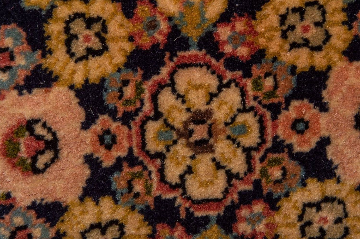 Alfombra persa - Keshan - 98 x 70 cm - azul oscuro