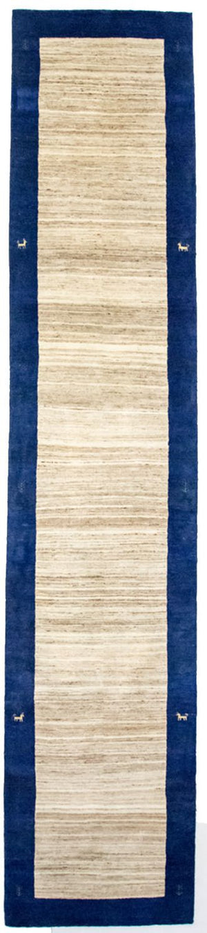 Alfombra de pasillo Alfombra Gabbeh - Loribaft Persa - 440 x 90 cm - natural