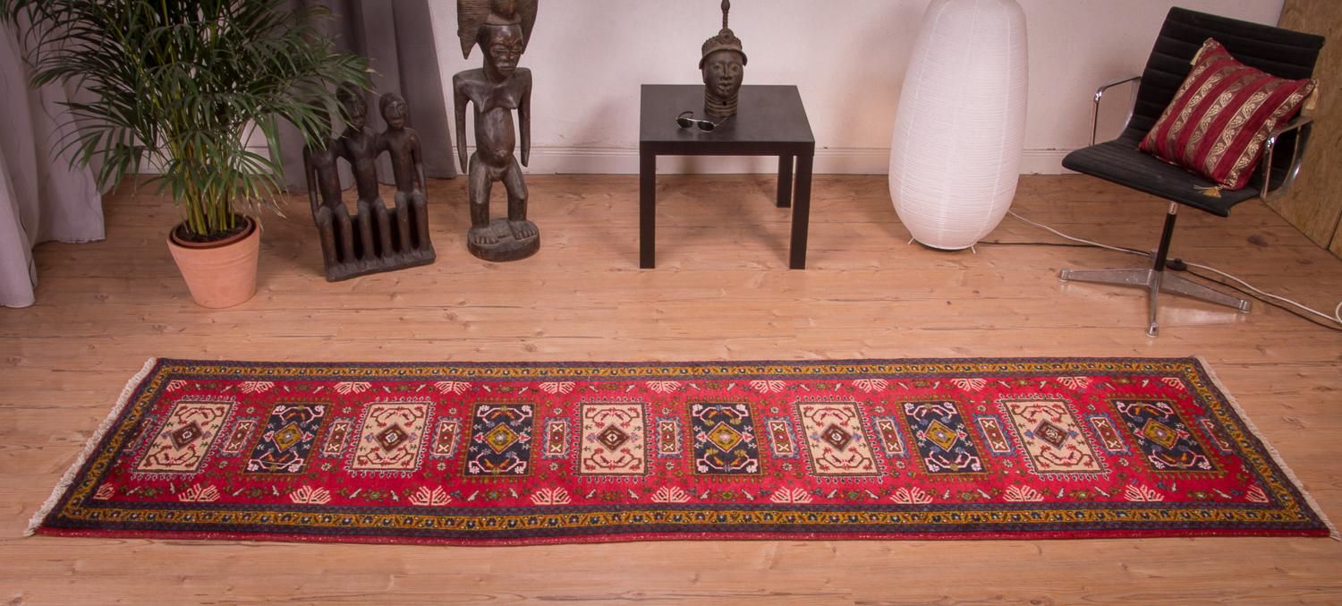 Alfombra de pasillo Alfombra persa - Nómada - 308 x 83 cm - rojo