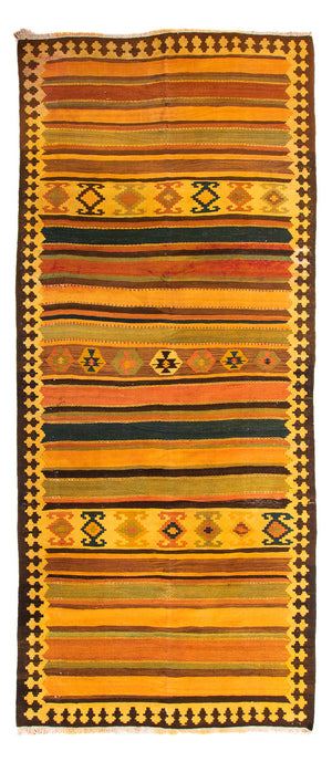 Alfombra de pasillo Alfombra Kelim - Antigua - 355 x 160 cm - multicolor