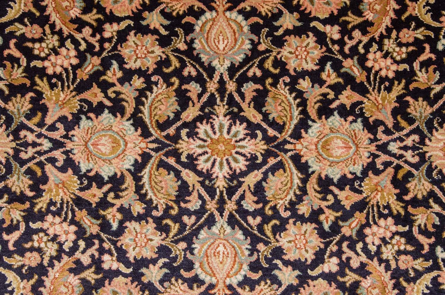 Alfombra de seda - Seda de Cachemira - 285 x 183 cm - azul oscuro
