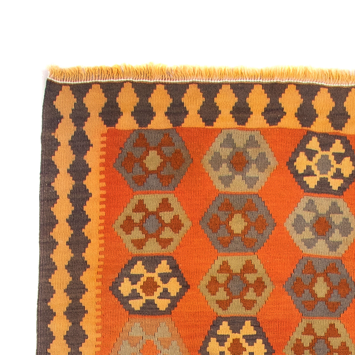 Alfombra de pasillo Alfombra Kelim - Antigua - 290 x 140 cm - multicolor