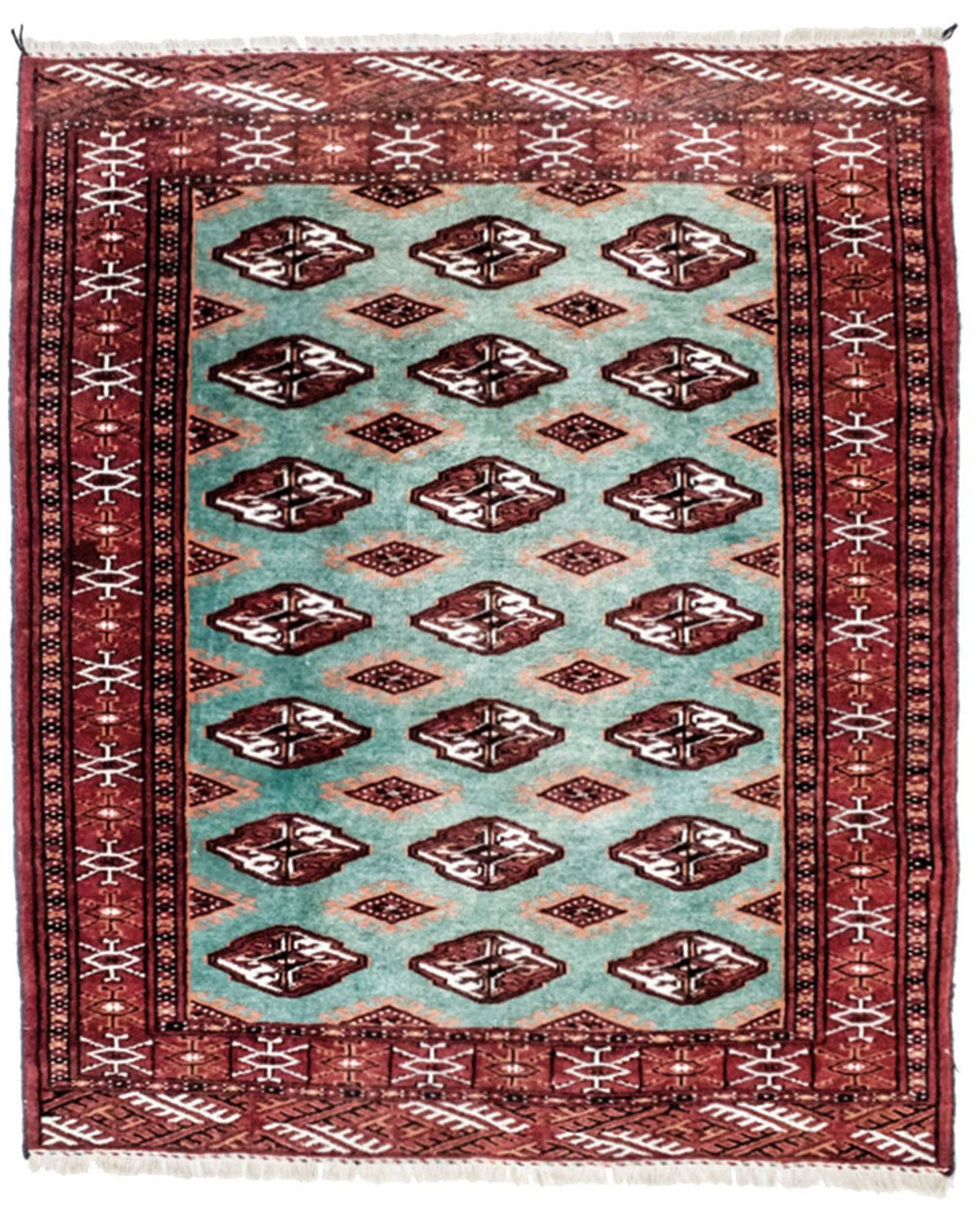 Alfombra Turkaman - 124 x 100 cm - turquesa