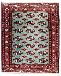 Alfombra Turkaman - 124 x 100 cm - turquesa
