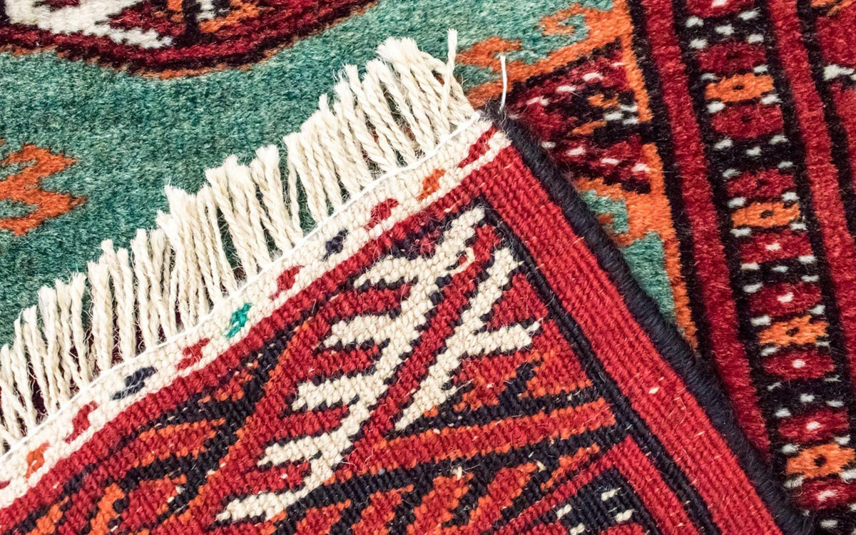 Alfombra Turkaman - 124 x 100 cm - turquesa