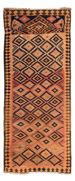 Alfombra de pasillo Alfombra Kelim - Antigua - 330 x 145 cm - multicolor