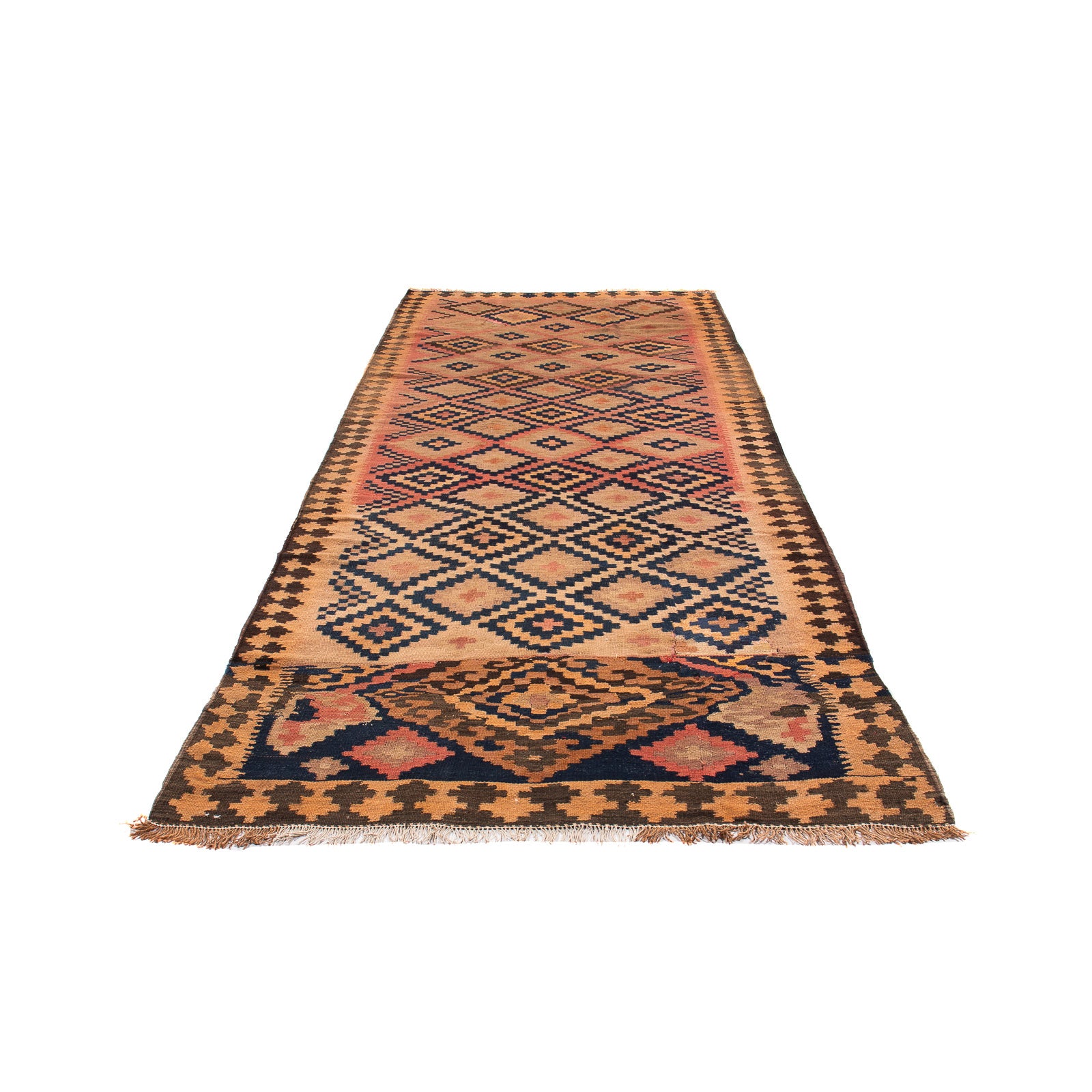 Alfombra de pasillo Alfombra Kelim - Antigua - 330 x 145 cm - multicolor