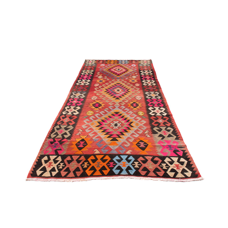 Alfombra de pasillo Alfombra Kelim - Antigua - 350 x 150 cm - multicolor