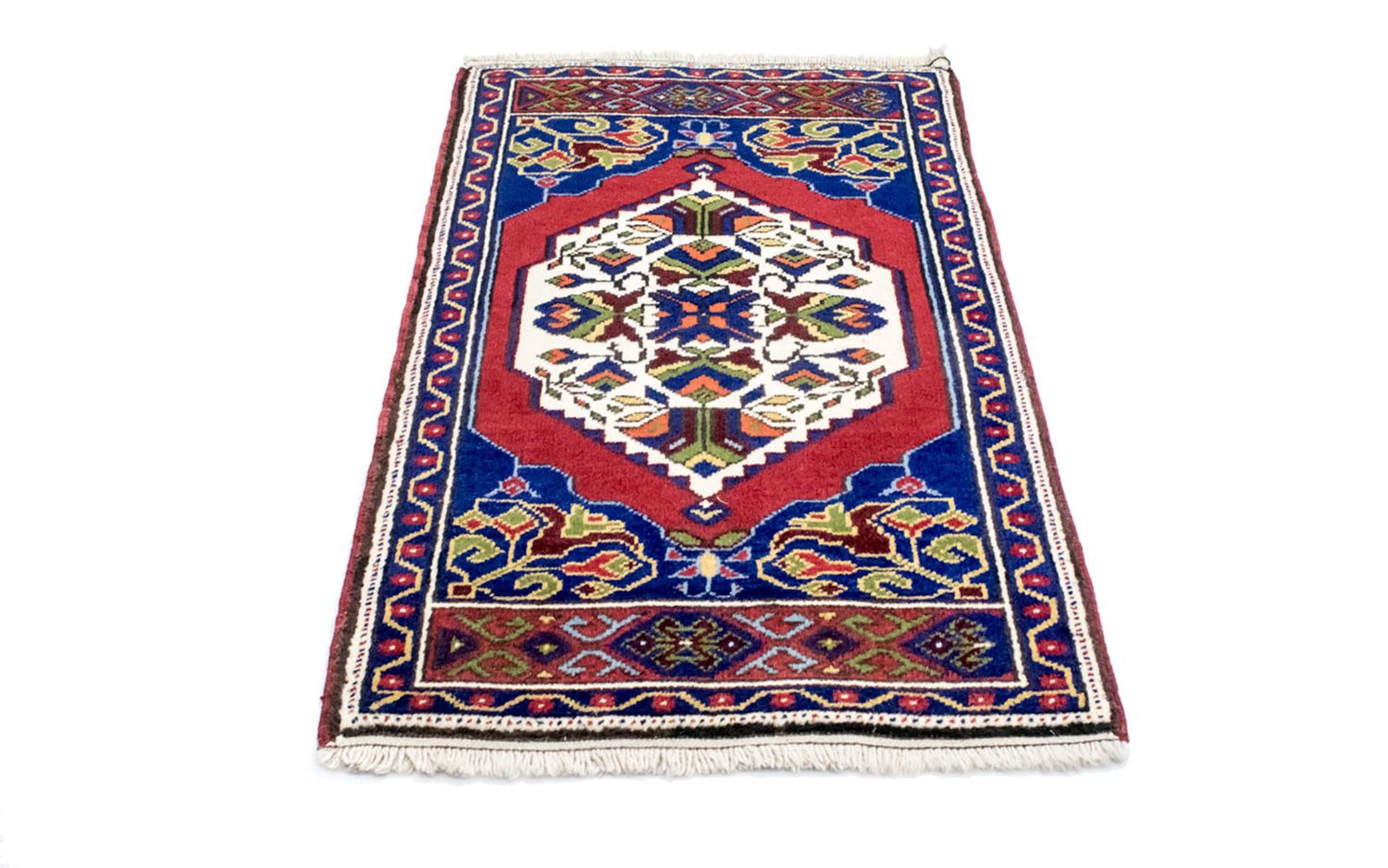 Alfombra oriental - 97 x 56 cm - azul