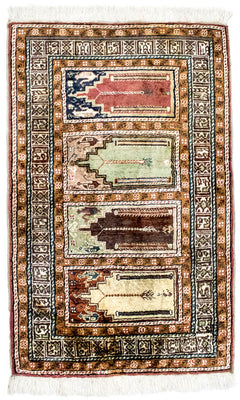 Alfombra de seda - Kayseri - 104 x 66 cm - multicolor