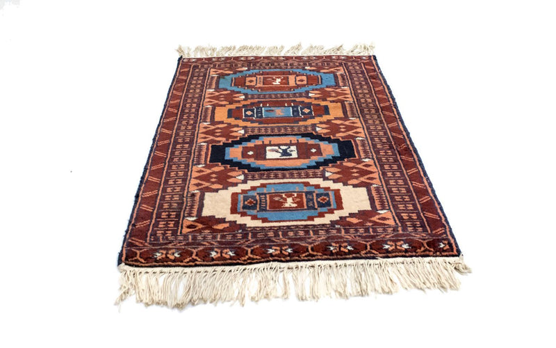 Alfombra afgana - 69 x 46 cm - óxido