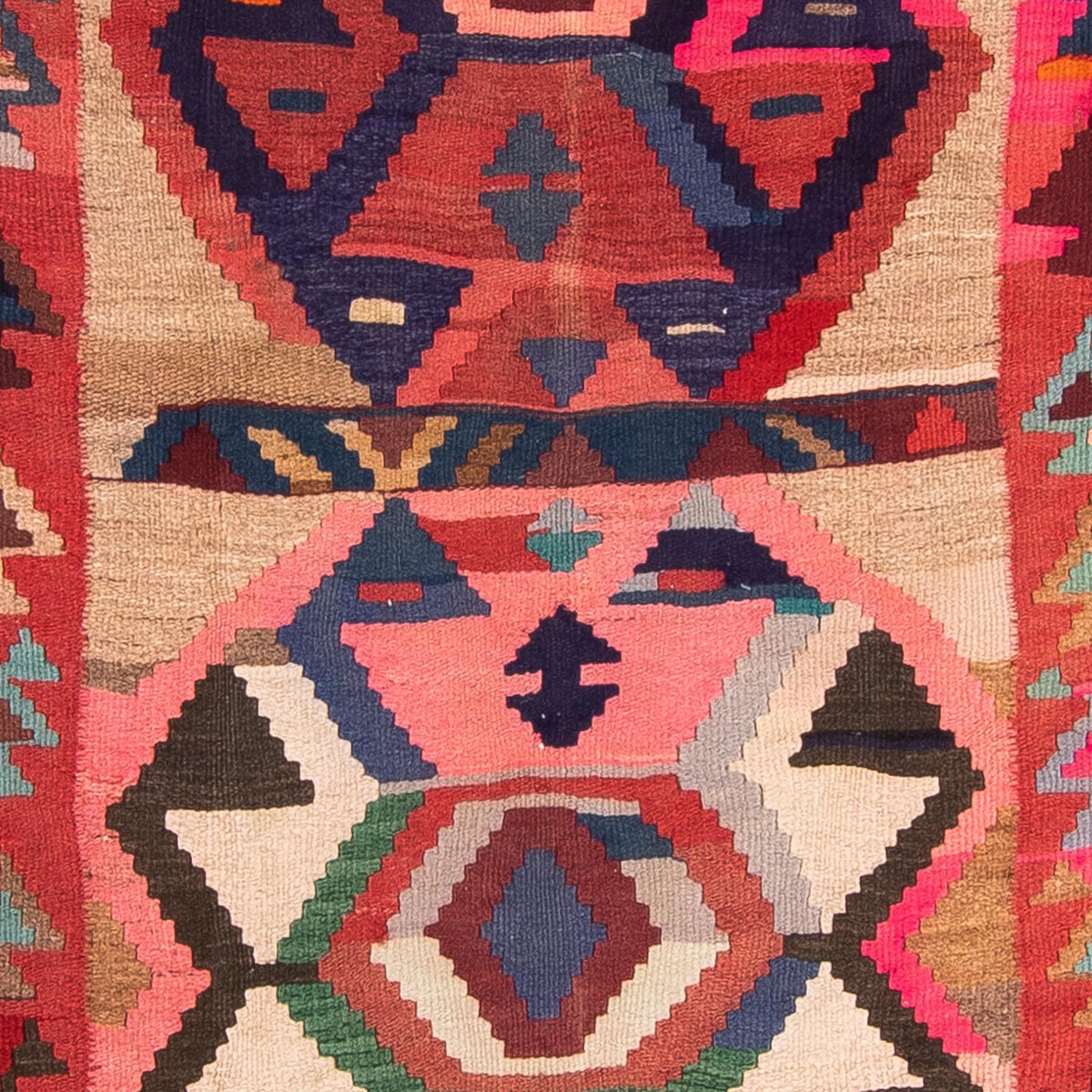 Alfombra de pasillo Alfombra Kelim - Antigua - 300 x 150 cm - multicolor