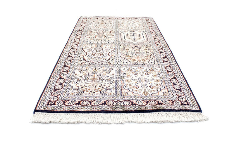 Alfombra de seda - Seda de Cachemira - 124 x 65 cm - multicolor