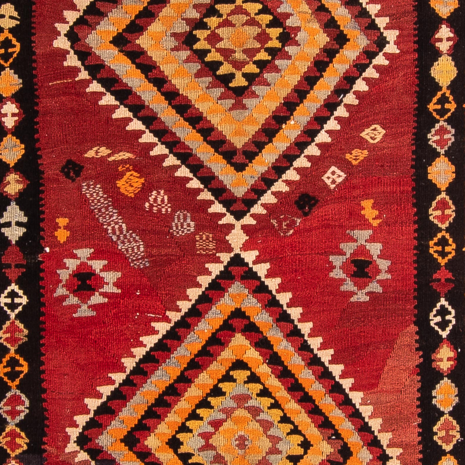 Alfombra de pasillo Alfombra Kelim - Antigua - 320 x 125 cm - multicolor