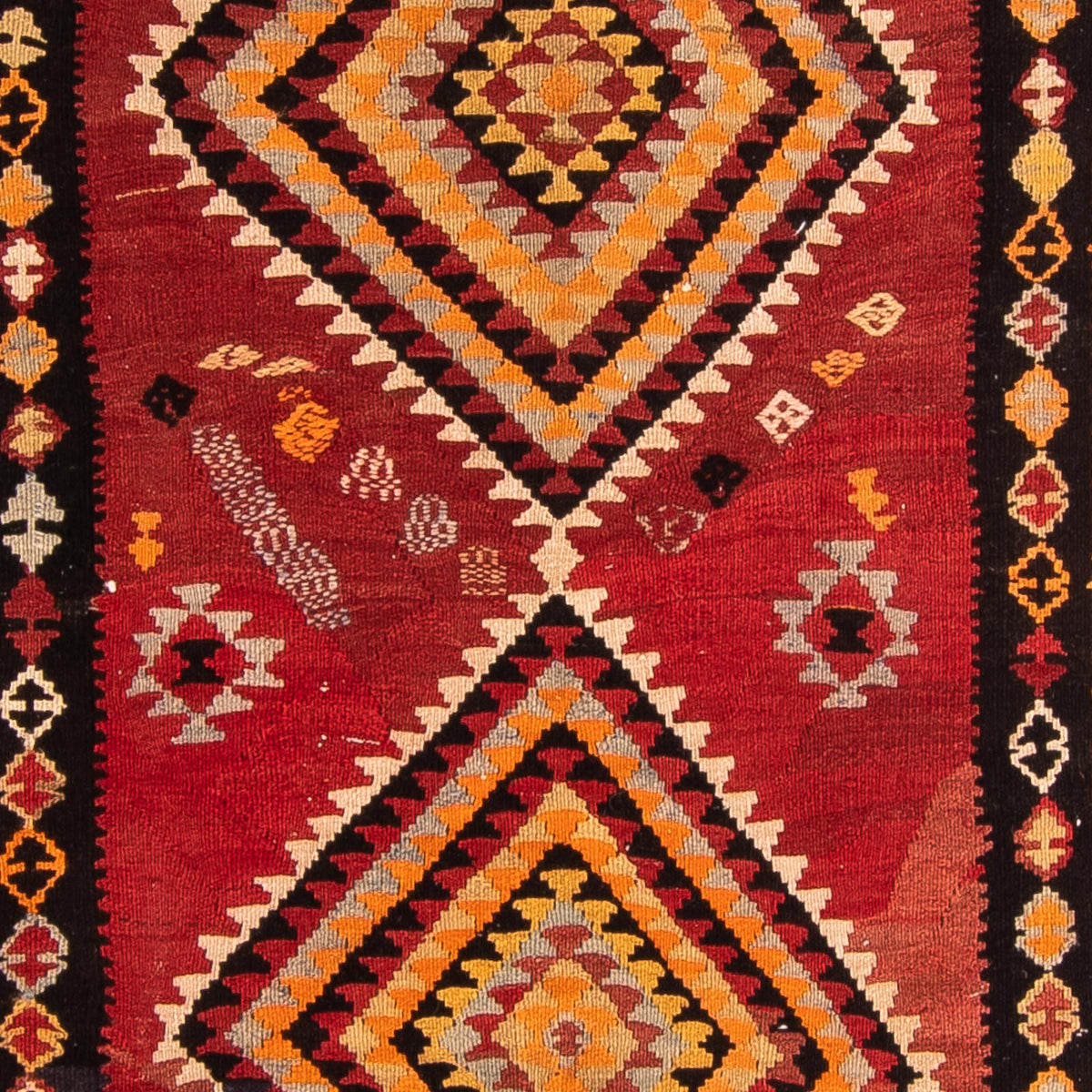 Alfombra de pasillo Alfombra Kelim - Antigua - 320 x 125 cm - multicolor