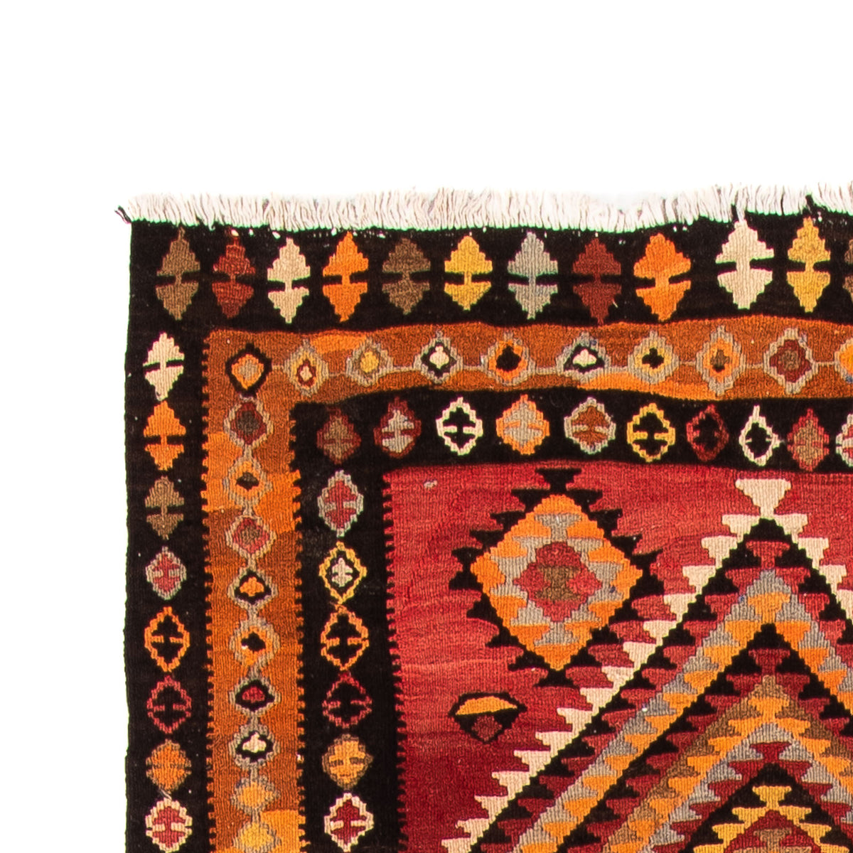 Alfombra de pasillo Alfombra Kelim - Antigua - 320 x 125 cm - multicolor