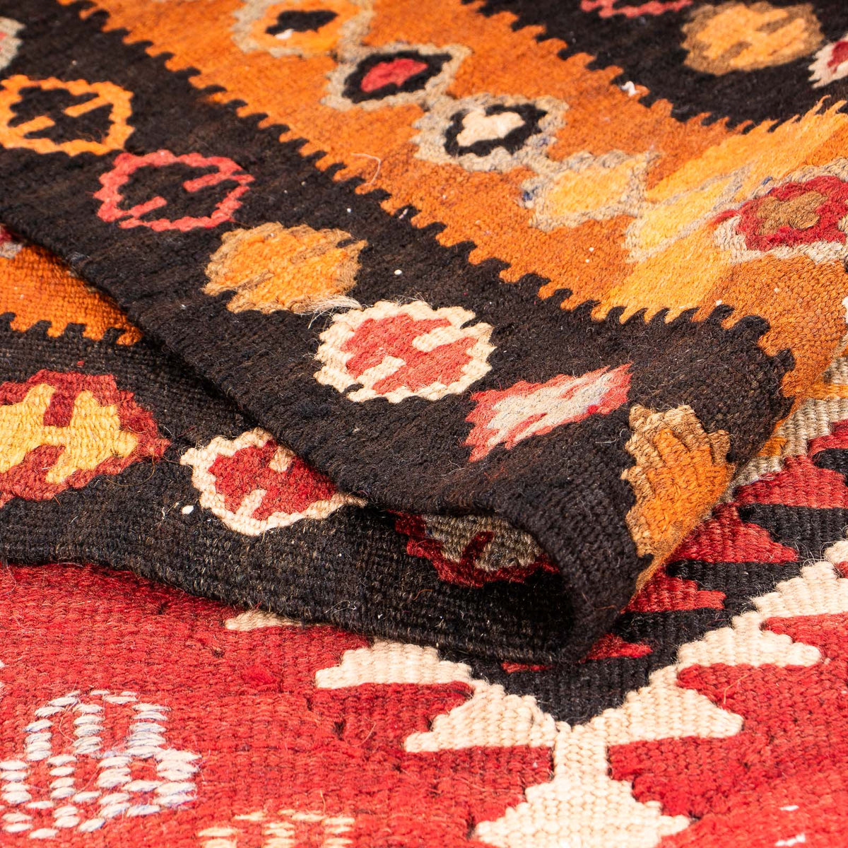 Alfombra de pasillo Alfombra Kelim - Antigua - 320 x 125 cm - multicolor