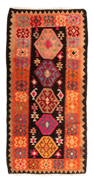 Alfombra de pasillo Alfombra Kelim - Antigua - 240 x 117 cm - multicolor