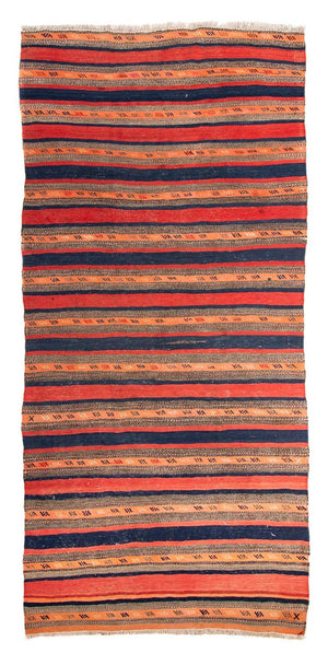 Alfombra de pasillo Alfombra Kelim - Antigua - 312 x 142 cm - multicolor