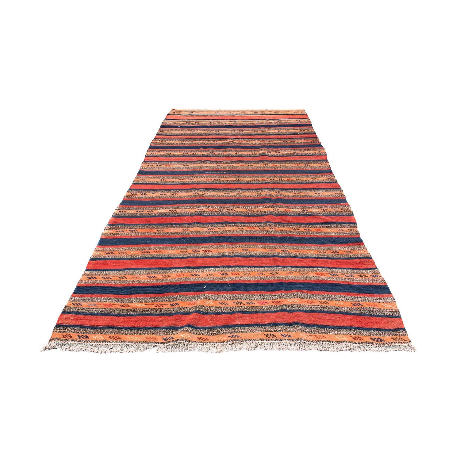 Alfombra de pasillo Alfombra Kelim - Antigua - 312 x 142 cm - multicolor