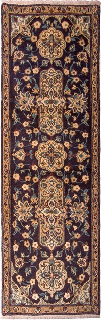 Alfombra de pasillo Alfombra Persa - Nain - Real - 202 x 59 cm - azul oscuro