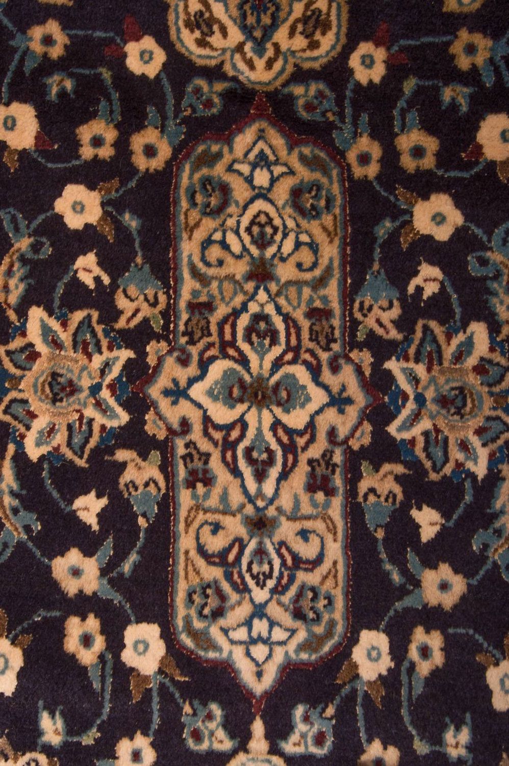 Alfombra de pasillo Alfombra Persa - Nain - Real - 202 x 59 cm - azul oscuro