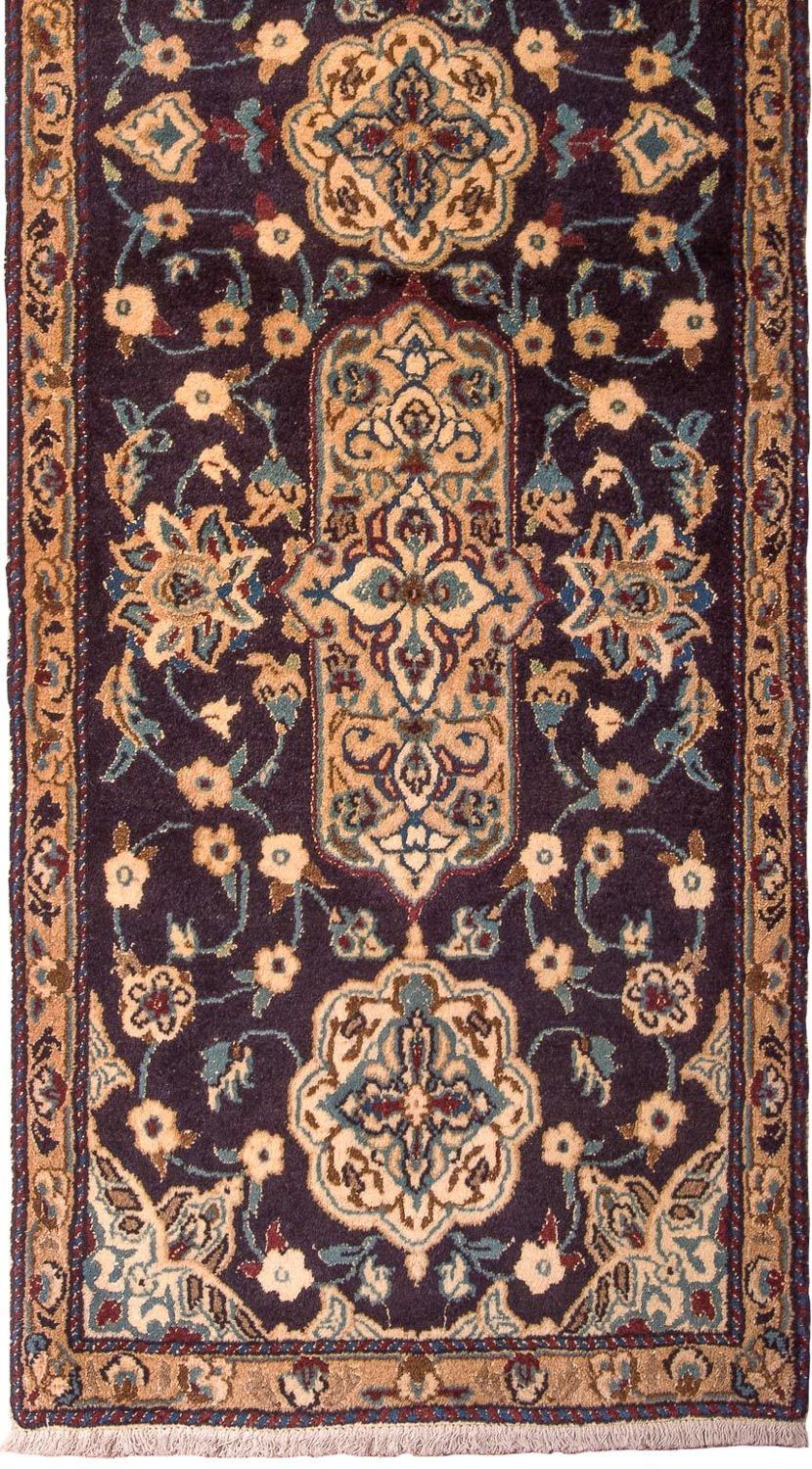 Alfombra de pasillo Alfombra Persa - Nain - Real - 202 x 59 cm - azul oscuro
