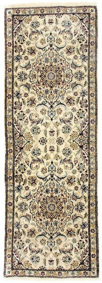 Alfombra de pasillo Alfombra Persa - Nain - Real - 254 x 88 cm - beige