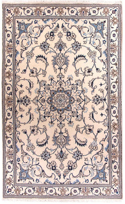 Alfombra persa - Nain - 202 x 120 cm - beige