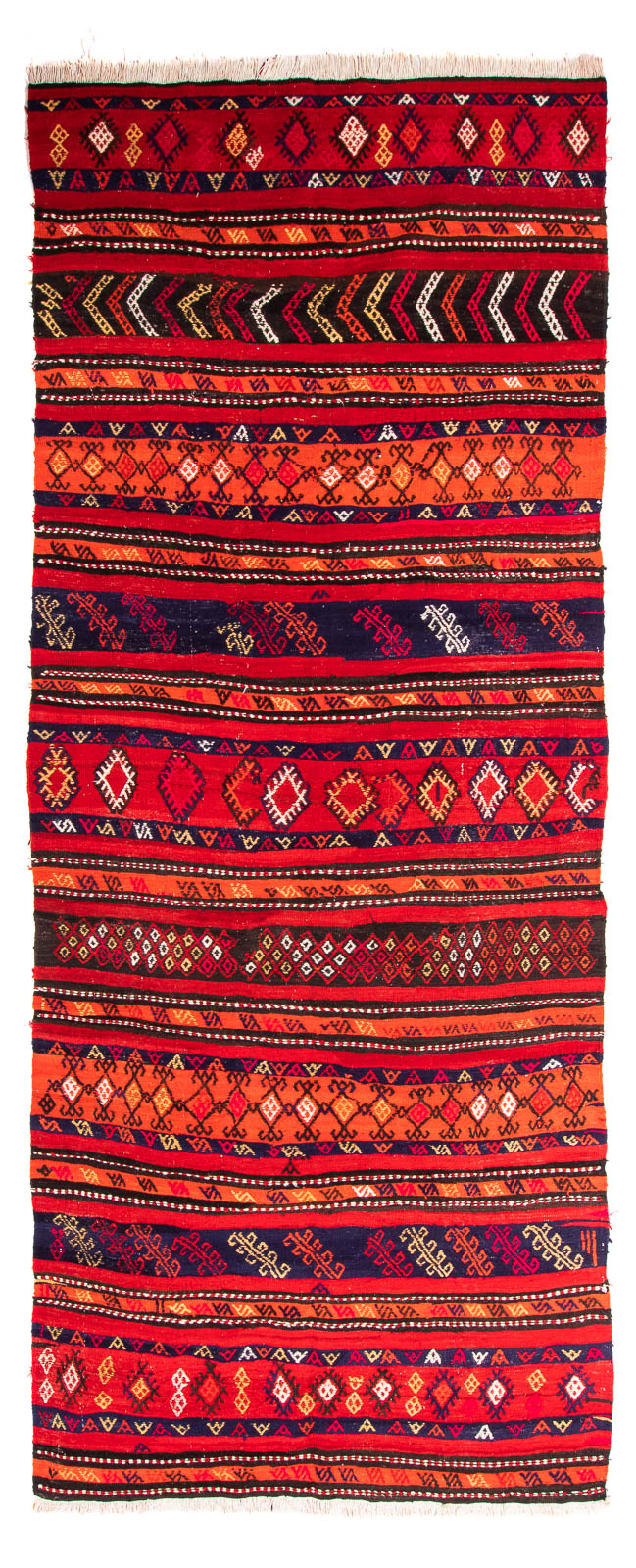 Alfombra de pasillo Alfombra Kelim - Antigua - 350 x 145 cm - multicolor