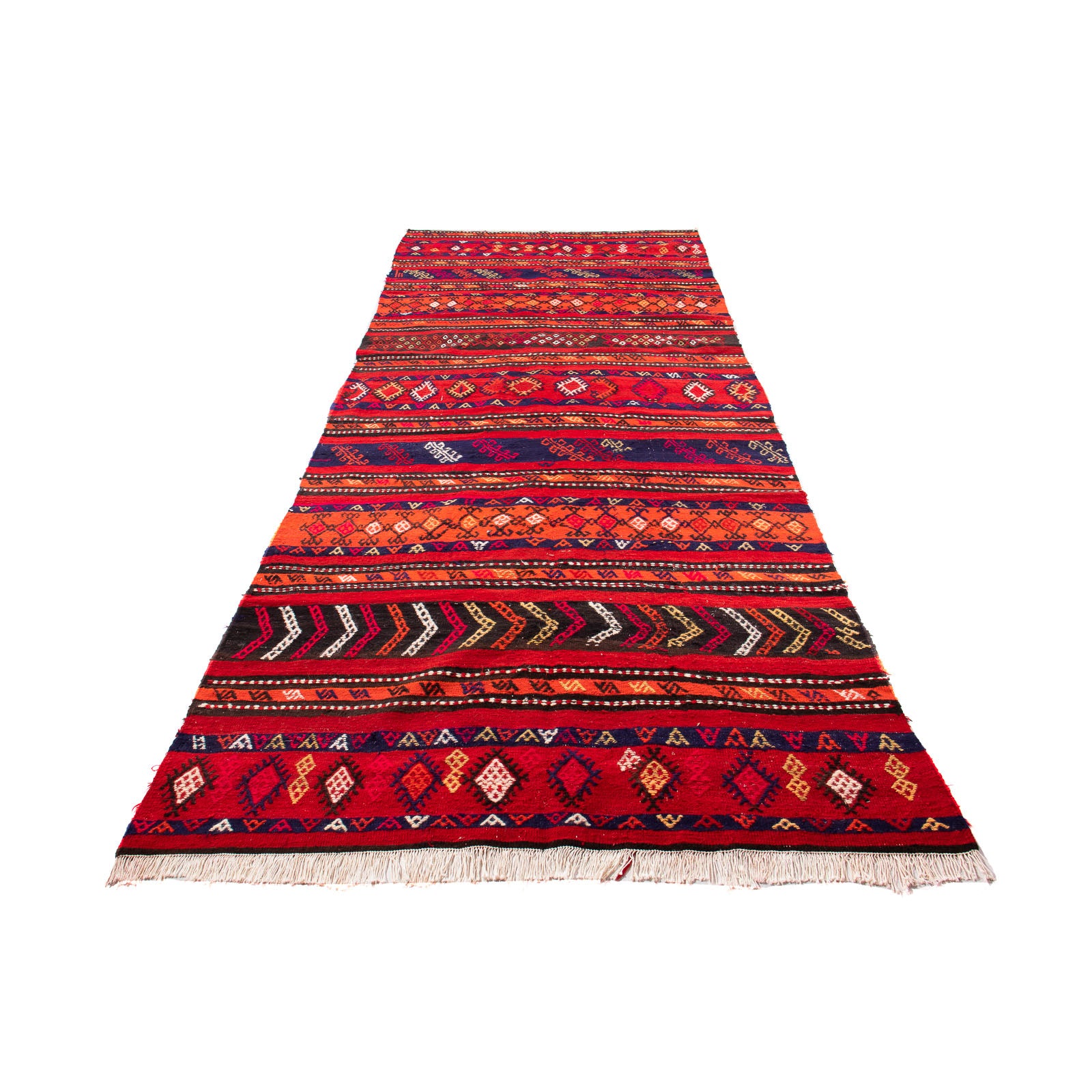 Alfombra de pasillo Alfombra Kelim - Antigua - 350 x 145 cm - multicolor