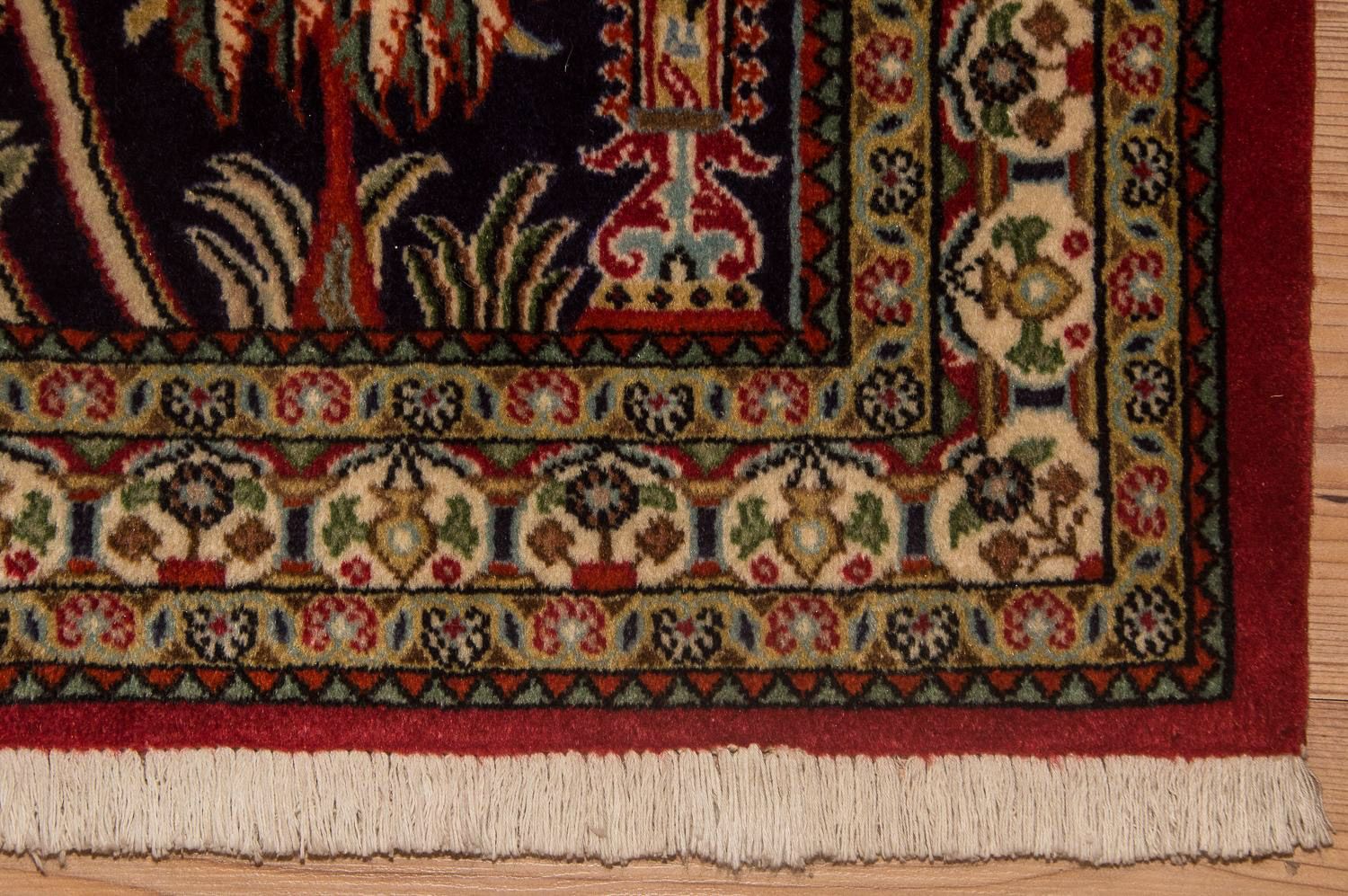 Alfombra persa - Ghom - 108 x 82 cm - azul