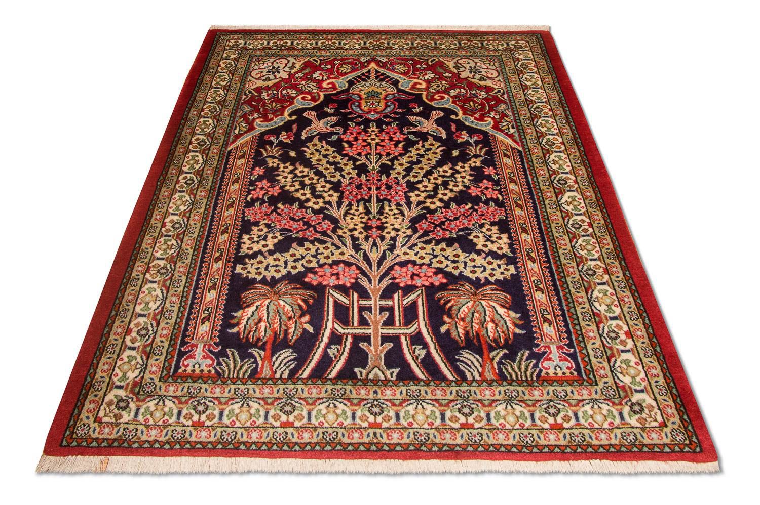 Alfombra persa - Ghom - 108 x 82 cm - azul