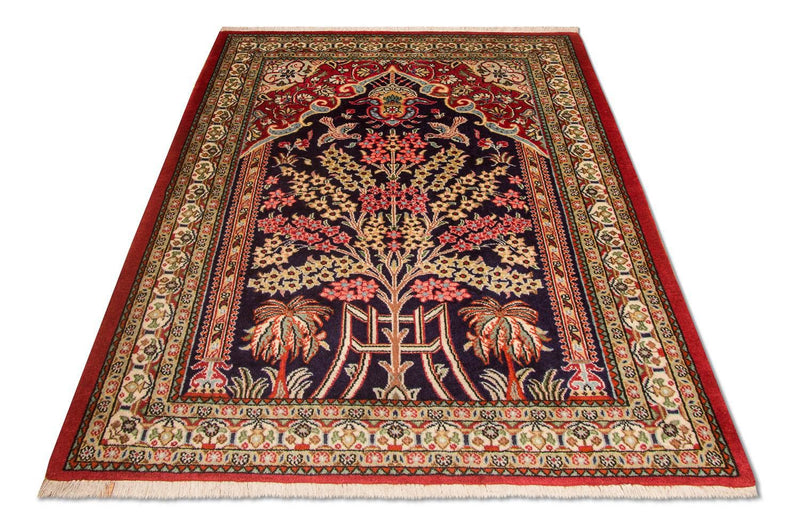 Alfombra persa - Ghom - 108 x 82 cm - azul