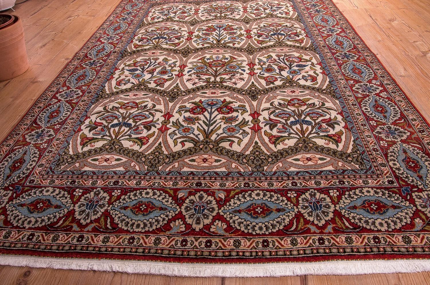 Alfombra persa - Ghom - 215 x 141 cm - rojo