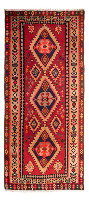 Alfombra de pasillo Alfombra Kelim - Antigua - 360 x 170 cm - multicolor