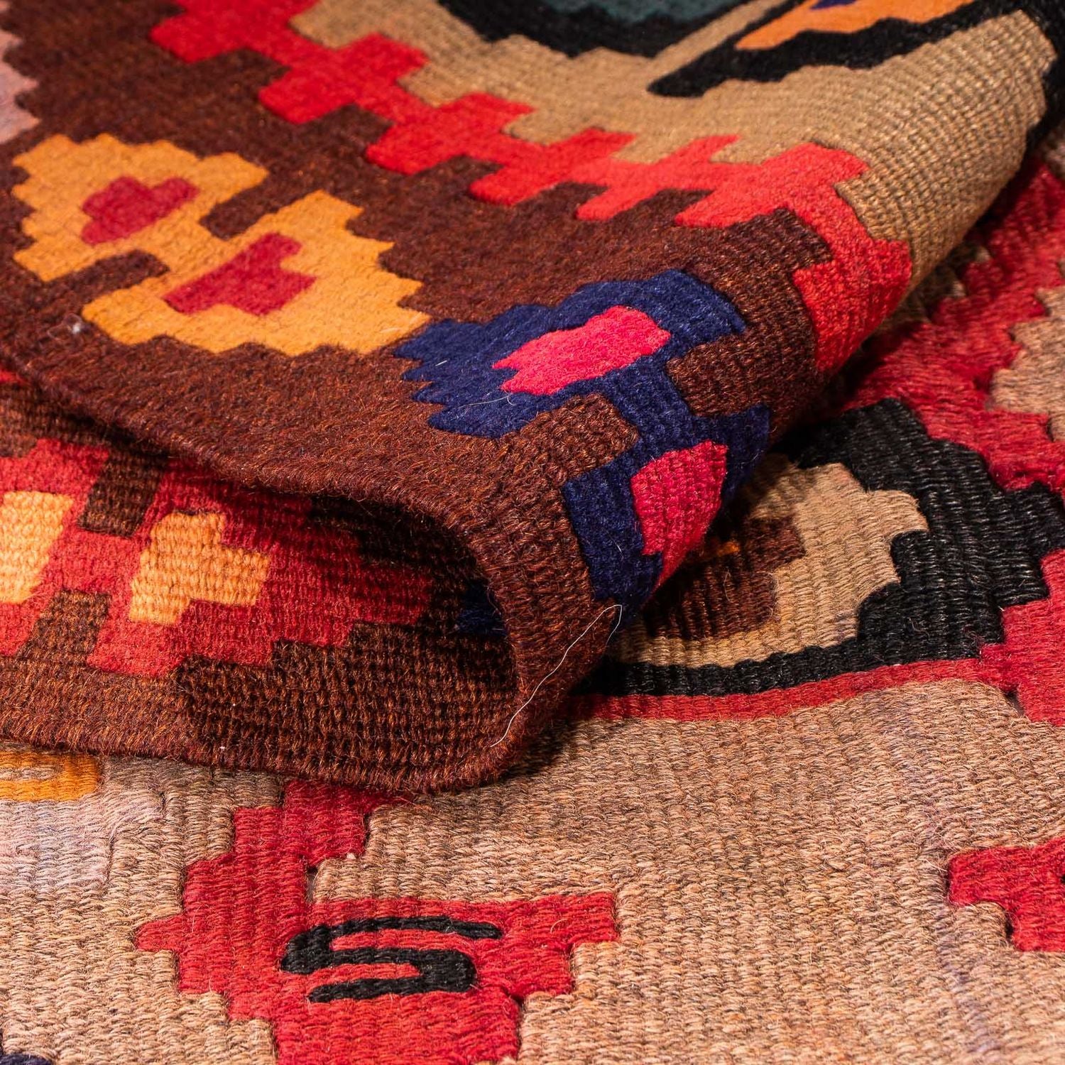 Alfombra de pasillo Alfombra Kelim - Antigua - 360 x 170 cm - multicolor