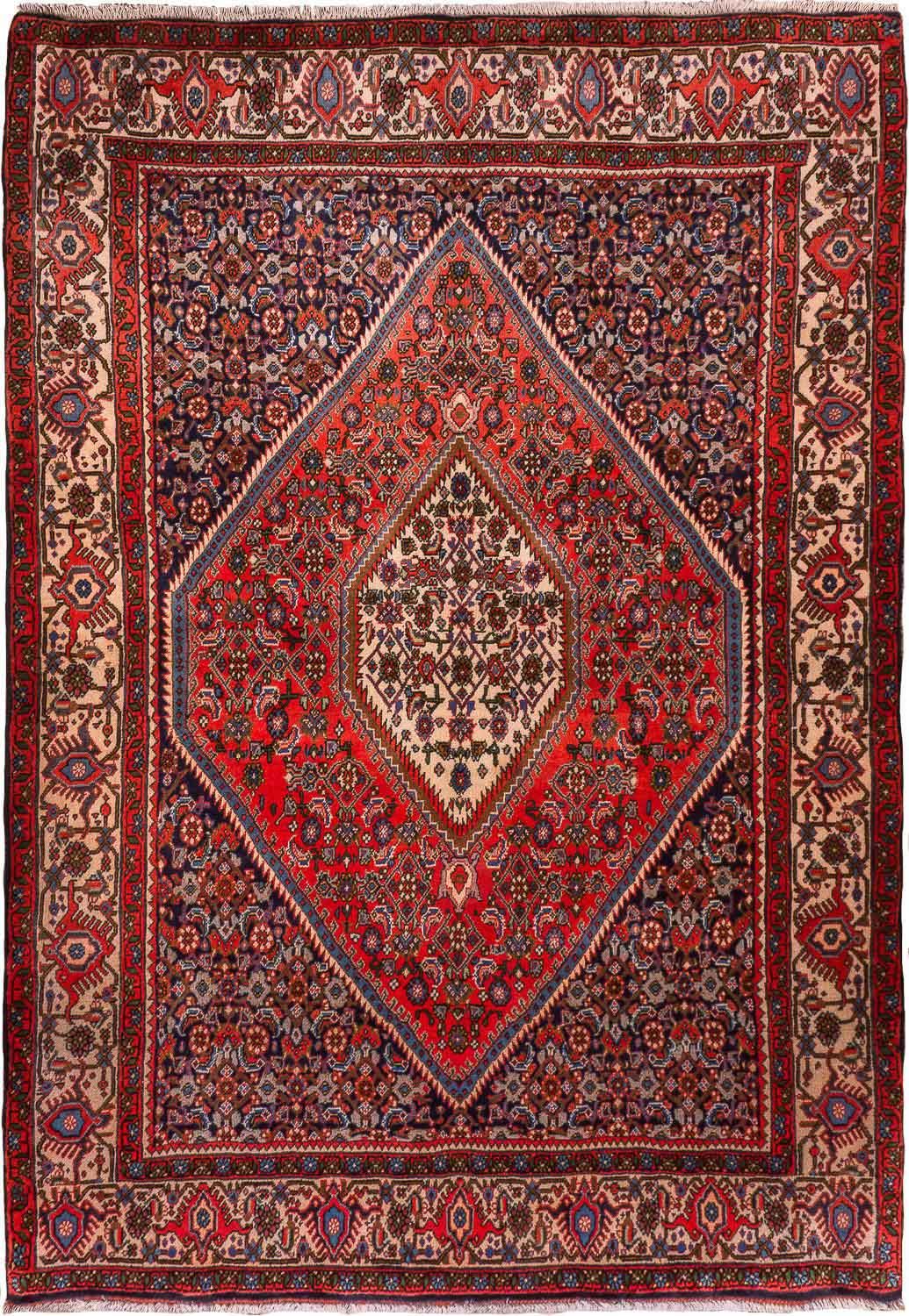 Alfombra persa - Bidjar - 181 x 120 cm - rojo