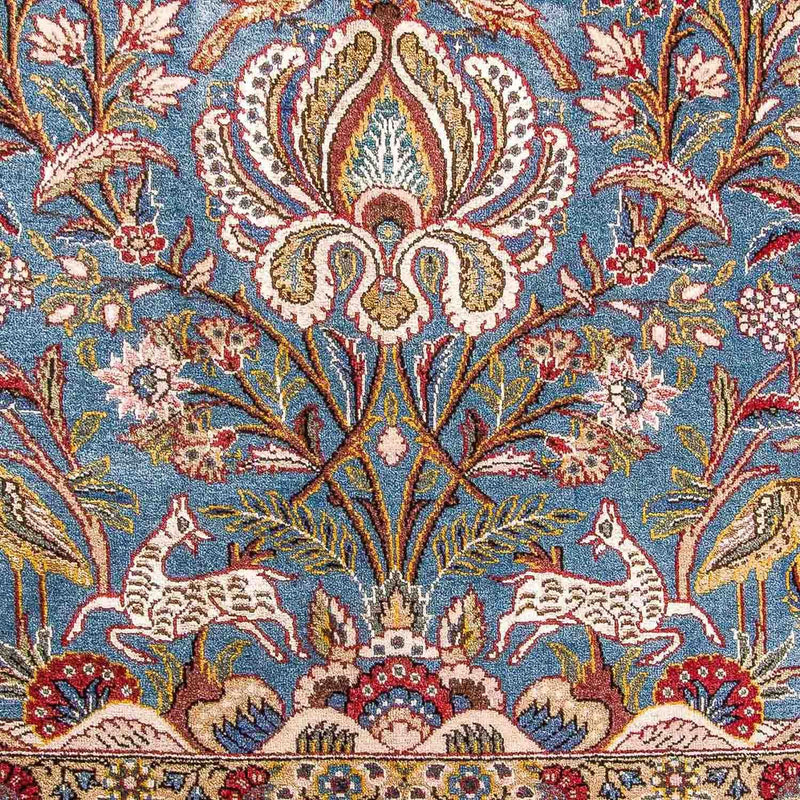 Alfombra persa - Ghom - 207 x 137 cm - azul claro