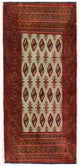 Alfombra de pasillo Alfombra Turkaman - 100 x 50 cm - rojo