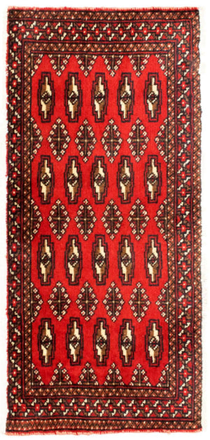 Alfombra de pasillo Alfombra Turkaman - 100 x 50 cm - rojo