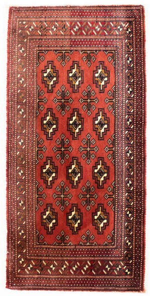 Alfombra de pasillo Alfombra Turkaman - 100 x 50 cm - rojo