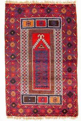 Alfombra Belutsch - 125 x 79 cm - rojo