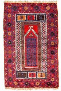 Alfombra Belutsch - 125 x 79 cm - rojo