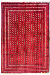 Alfombra afgana - Bukhara - 300 x 195 cm - rojo
